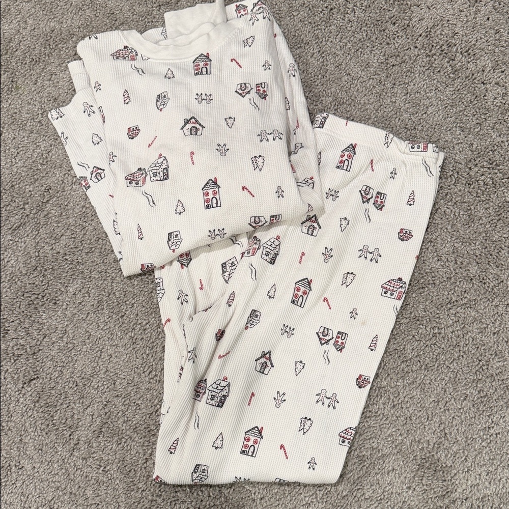 Carter's Pajamas waffle print gingerbread man and candy cane theme